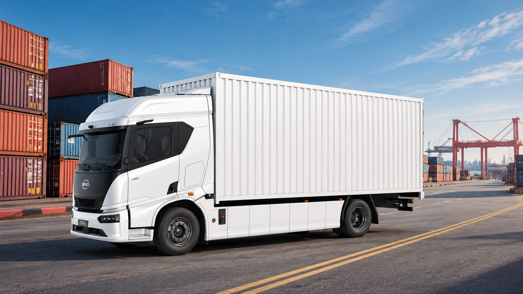 BYD ETH20 electric truck in harbour operations